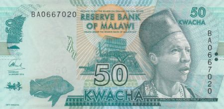 Malawi 50 Kwacha Philip Gomani II - Eléphant 2016
