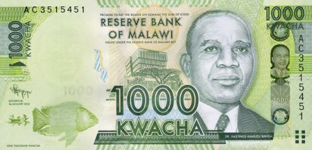 Malawi Lot 6 billets 20 à 1 000 Kwacha MALAWI 2012 et 2013