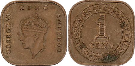 Malaya 1 Cent - George VI - 1945