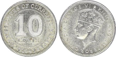 Malaya 10 Cents Georges VI