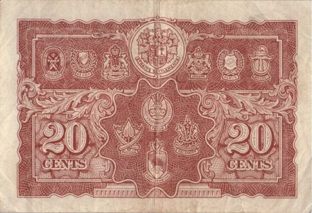 Malaya 20 Cents George VI - Armoiries - 1941