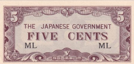 Malaya 5 Cents ND 1942 - Occupation japonaise