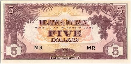 Malaya 5 Dollars ,  Japanese Government - 1942 - M6 c