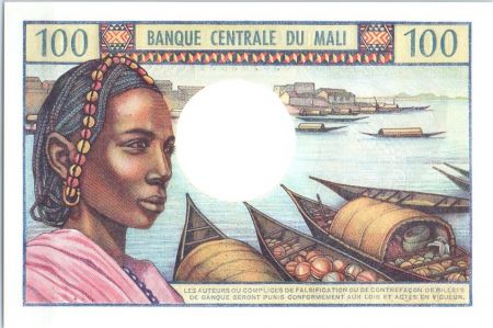 Mali 100 Francs  Femme - Fleuve Niger - 1972