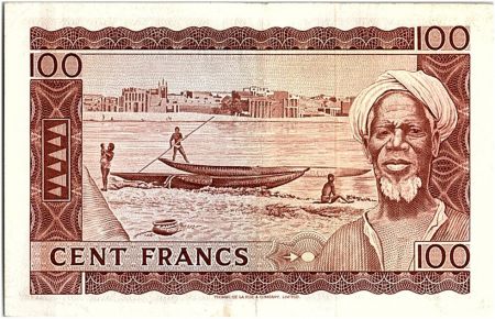 Mali 100 Francs Pdt M. Keita, engins - Pirogues - 1960