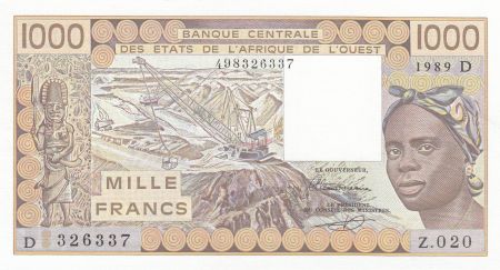 Mali 1000 Francs femme 1989 - Mali - Série Z.020