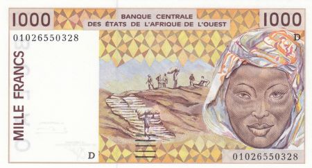 Mali 1000 Francs femme 2001 - Mali