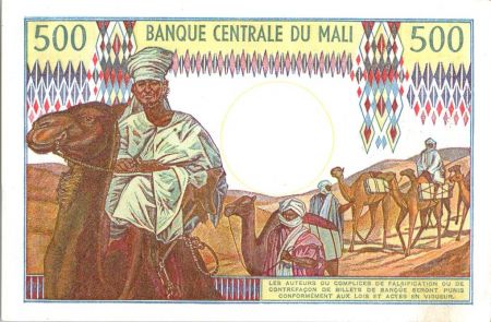 Mali 500 Francs Soldats - Caravanne et chameaux - 1973-84 - P 24