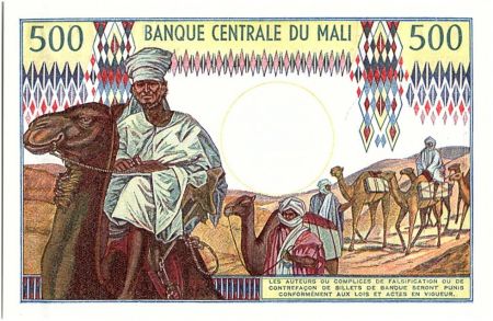 Mali 500 Francs Soldats - Caravanne et chameaux - 1973-84