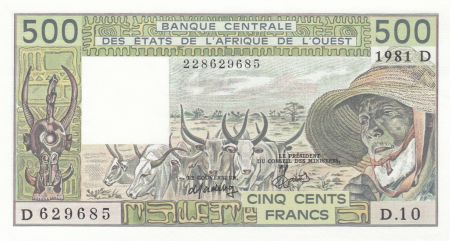 Mali 500 Francs zébus 1981 - Mali - Série D.10