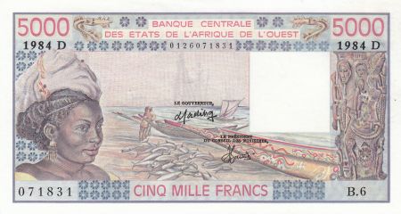 Mali 5000 Francs femme 1984- Mali - Série B.6