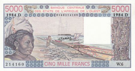 Mali 5000 Francs femme 1984- Mali - Série W.6