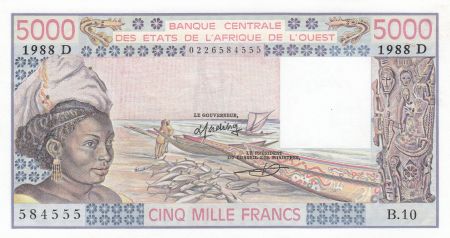 Mali 5000 Francs femme 1988- Mali - Série B.10