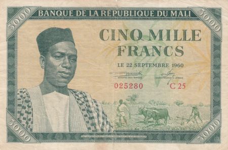 Mali 5000 Francs Pdt M. Keita - 1960 - P.5 - TB