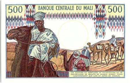 Mali Mali 500 Francs Soldats - Caravanne et chameaux - 1973-84