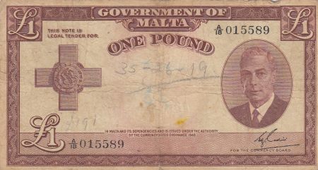 Malte 1 Pound 1949 - George VI