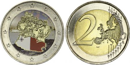 Malte 2 Euros - Auto-détermination gouvernementale - Colorisée - 2013