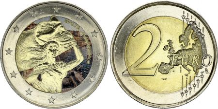 Malte 2 Euros - indépendance - Colorisée - 2014