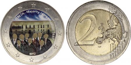 Malte 2 Euros - Représentation majoritaire - Colorisée - 2012