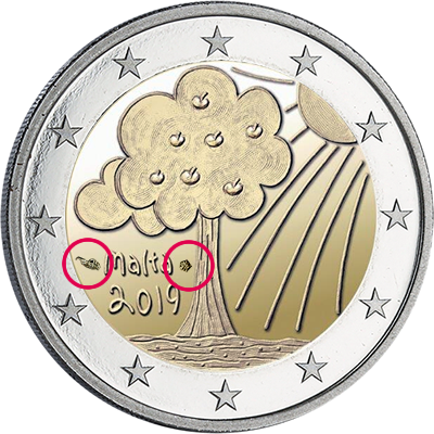 Malte 2 Euros Commémo. BU (Coincard) MALTE 2019 - Nature et Environnement (différent Monnaie de Paris)