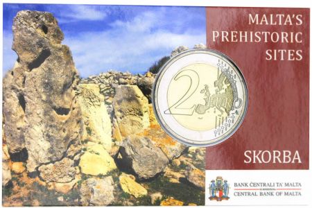Malte 2 Euros Commémo. Coincard BU MALTE 2020 - Temple de Skorba