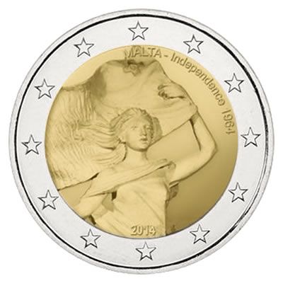 Malte 2 Euros Commémo. Malte 2014 - 50 ans de l\'indépendance