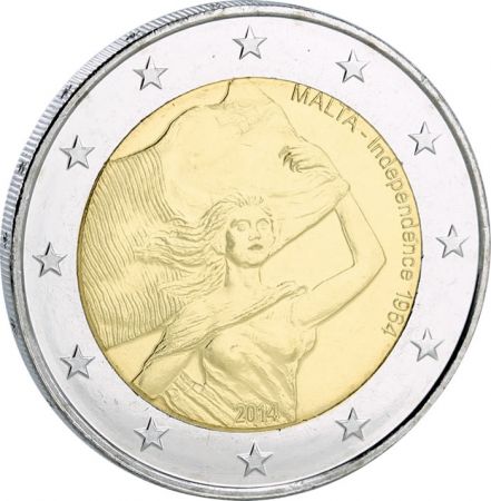 Malte 2 Euros Commémo. Malte 2014 - 50 ans de l\'indépendance