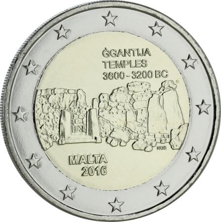 Malte 2 Euros Commémo. MALTE 2016 - Ggantija (UNC sans différent)