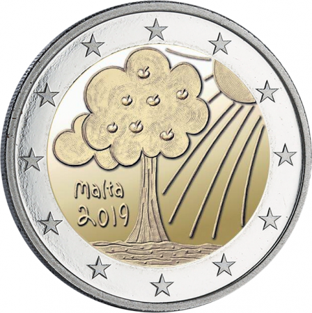 Malte 2 Euros Commémo. MALTE 2019 - Nature et Environnement