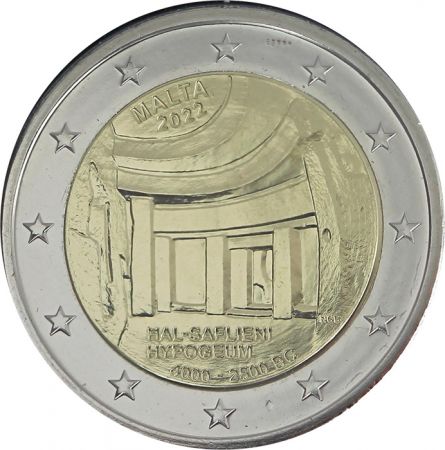 Malte 2 Euros Commémo. MALTE 2022 - Hypogée de Hal Saflieni