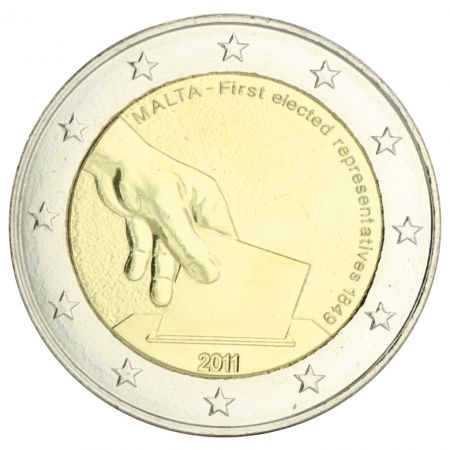 Malte 2 Euros Commémorative - Malte 2011 -Elections 1859