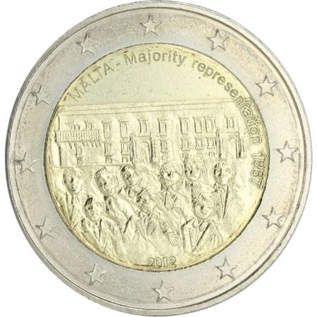 Malte 2 Euros Commémorative - Malte 2012 - Représentation majoritaire de 1887