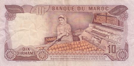 Maroc 10 Dirhams 1970 - Hassan II, production d\'oranges