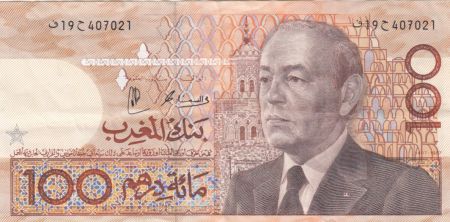 Maroc 100 Dirhams - Hassan II - 1987 - P.65 - TTB+