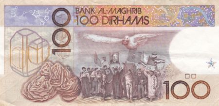 Maroc 100 Dirhams - Hassan II - 1987 - P.65 - TTB+