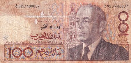 Maroc 100 Dirhams - Hassan II - 1987 - TB - P.65a