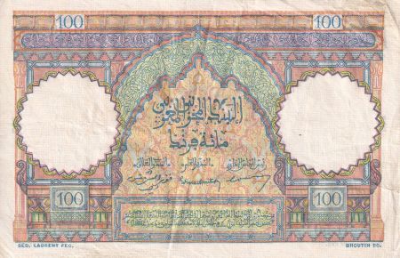Maroc 100 Francs - Ksar d\'Aït-ben-haddou - 22-12-1952 - TTB - Série H.50 - P.45