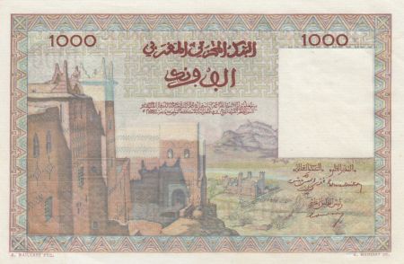 Maroc 1000 Francs La Koutoubia à Marrakech - 19-04-1951 - Série P.4 - SUP+ - P.47