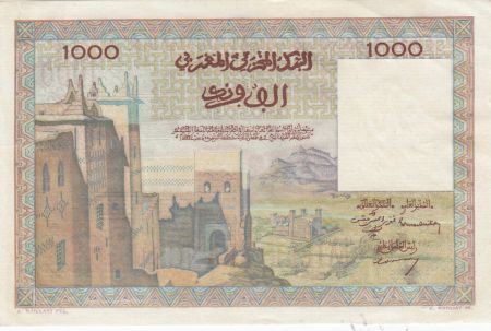 Maroc 1000 Francs La Koutoubia à Marrakech - 19-04-1951 - Série V.2- SUP+ - P.47