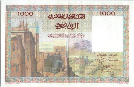Maroc 1000 Francs La Koutoubia à Marrakech - 1956