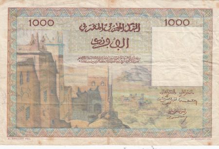 Maroc 1000 Francs Vue de la ville de Marrakech - 10-12-1952- B - Série L.18 - P.47