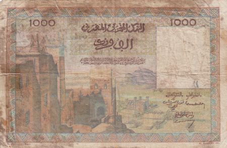 Maroc 1000 Francs Vue de la ville de Marrakech - 18-01-1952- B - Série Z.11 - P.47