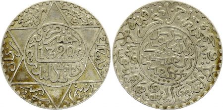 Maroc 2 1/2 Dirhams - Abd Al-Aziz - 1320 (1903) - Argent - Londres