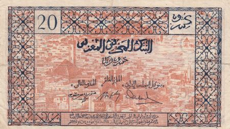 Maroc 20 Francs - 1943 - TB+ - Série D.016 - P.39