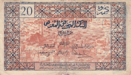 Maroc 20 Francs - 1943 - TB - Série F.219 - P.39
