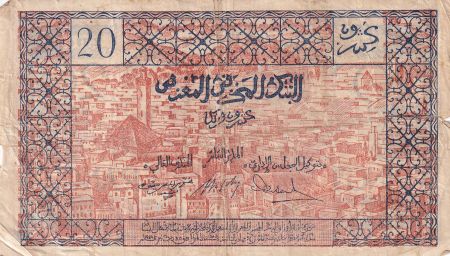 Maroc 20 Francs Vue de Fès - 1943 - Série Z.384