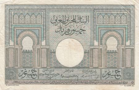 Maroc 50 Francs 01-03-1945 -  Grand Format - - TTB  - Série H.881 - P.21
