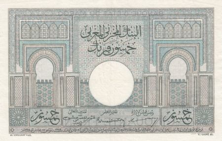Maroc 50 Francs 18-06-1946 -  Grand Format - SUP  - Série G.1316 - P.21