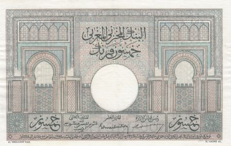 Maroc 50 Francs 28-10-1947 -  Grand Format - SUP  - Série Q.2679 - P.21