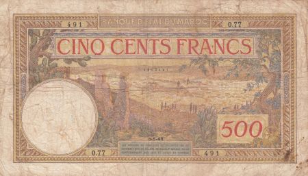 Maroc 500 Francs Vue sur la cité de Fez - 03-05-1946 - Série O.77
